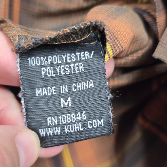 Kuhl Men Plaid Button Up‎ Shirt Size Medium Outdoor Hiking Travel Adventure - Picture 6 of 11